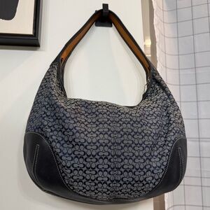 Vintage Coach Signature Ergo Hobo Shoulder Bag- Navy